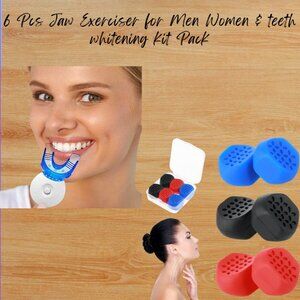 6 Pcs Jaw Exerciser for Men Women & teeth whitening kit Pack1 Combo Pack